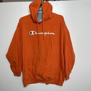 Champion Pullover Hoodie Men’s Extra Size 3XL Orange Long Sleeve Cotton Blend